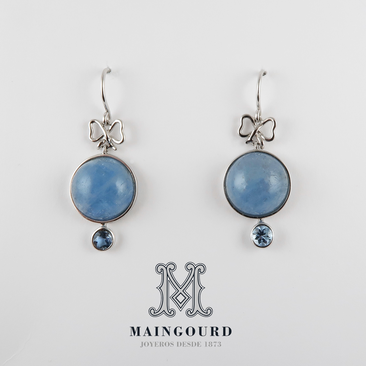 Pendientes Leonor aguamarinas lazo